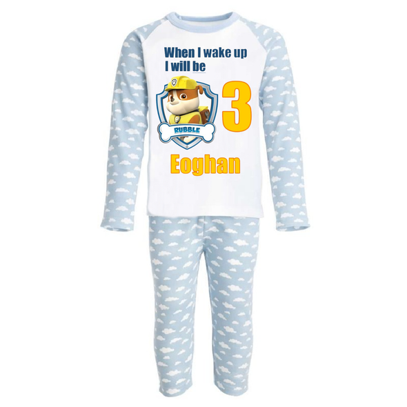 Personalised Rubble Pups Kid Pyjamas