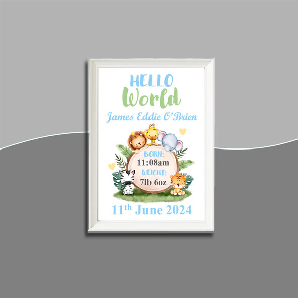 Personalised Safari Boy Frame