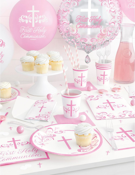 Pink Holy Communion Party Supplies | Pink Christening Party Supplies | Pink Confirmation Party Supplies