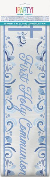 Elegant Blue Cross Communion Banner