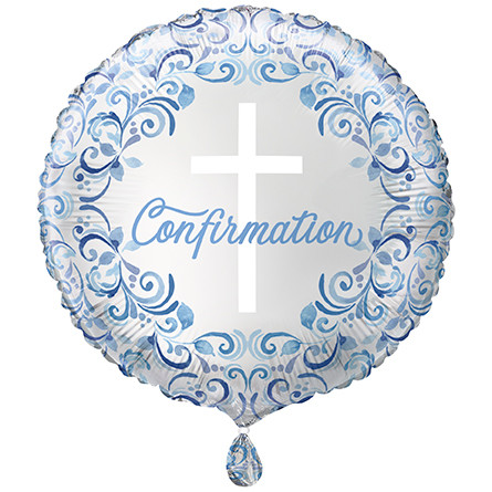 Elegant Blue Cross Confirmation Foil Balloon