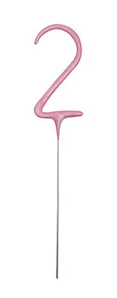 Pink Number 2 Sparkler Candle