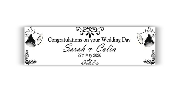Personalised Black and White Wedding Banner