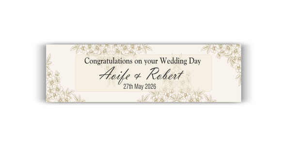 Personalised Cream Vintage Wedding Banner