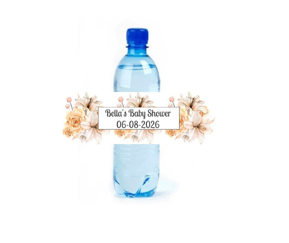 Personalised Floral Baby Shower Bottle Labels