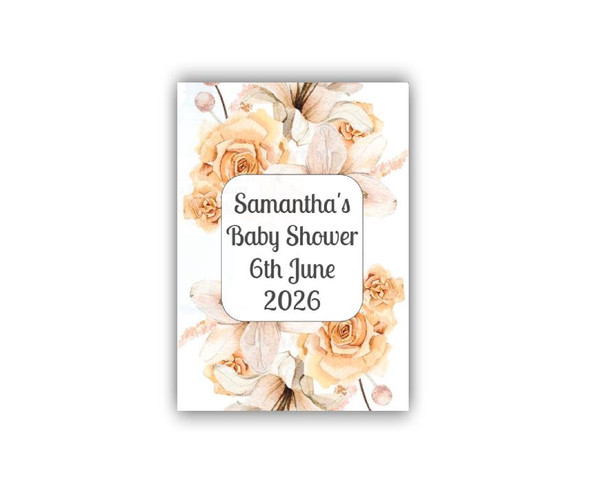 Personalised Floral Baby Shower Wine Labels