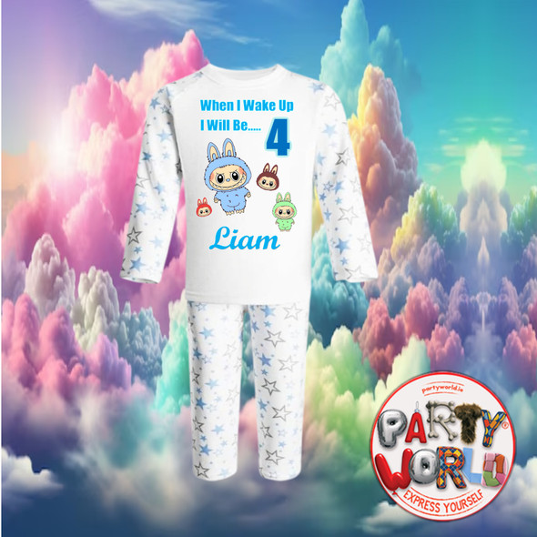 Personalised Blue Star Labubu Dolls Pyjamas