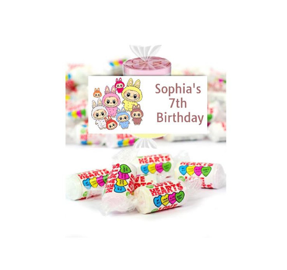 Personalised Labubu Dolls Loveheart Sweets