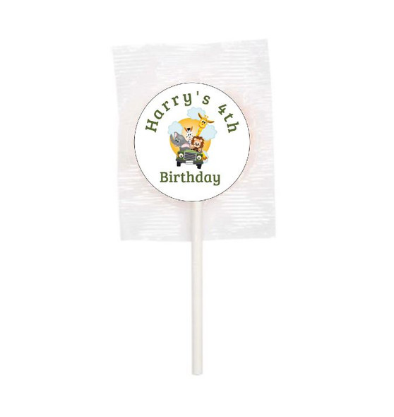 Personalised Animal Safari Lollipops