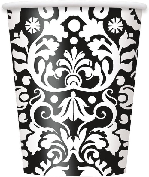 Black Damask Party Cups