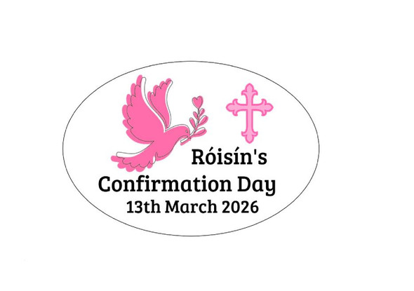 Personalised Pink Dove Oval Labels