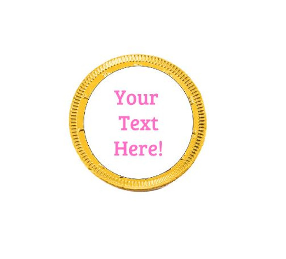 Personalised Pink Your Text Here Chocolate Coins