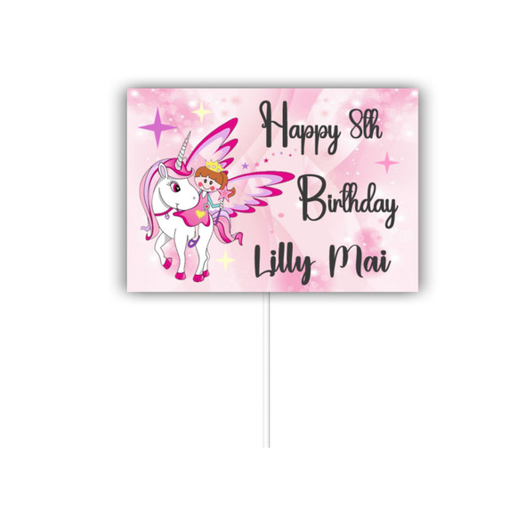 Personalised Princess and Unicorn Cake Topper
