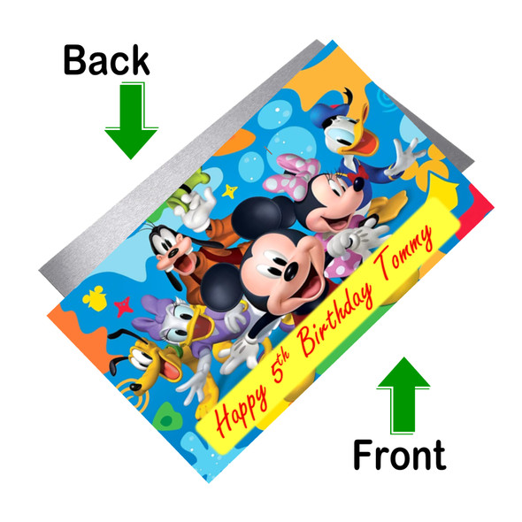 Personalised Mickey Mouse & Friends Cake Topper Front