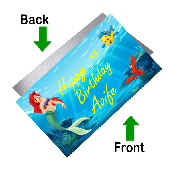 Personalised Disney Princess Ariel Cake Topper Front