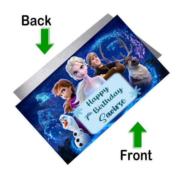 Personalised Disney Frozen Cake Topper Front