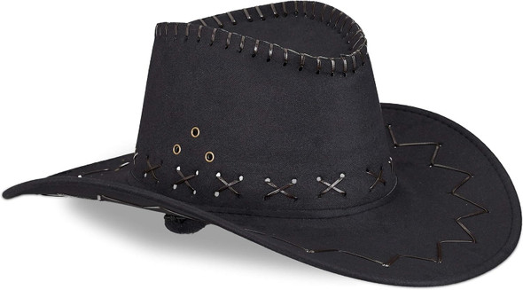 Deluxe Black Suede Cowboy Hat