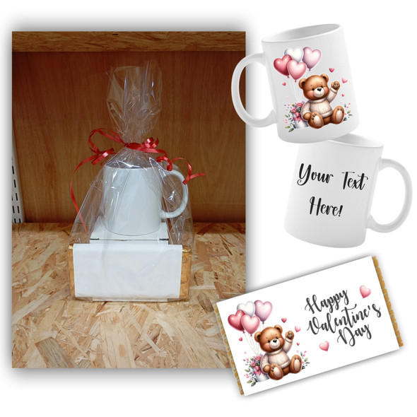 Personalised Teddy Bear Valentine's Day Mug Gift Set