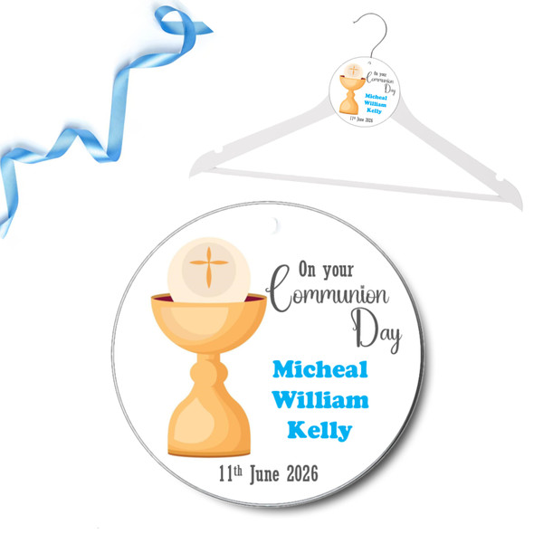 Personalised Communion Boy Chalice Hanger