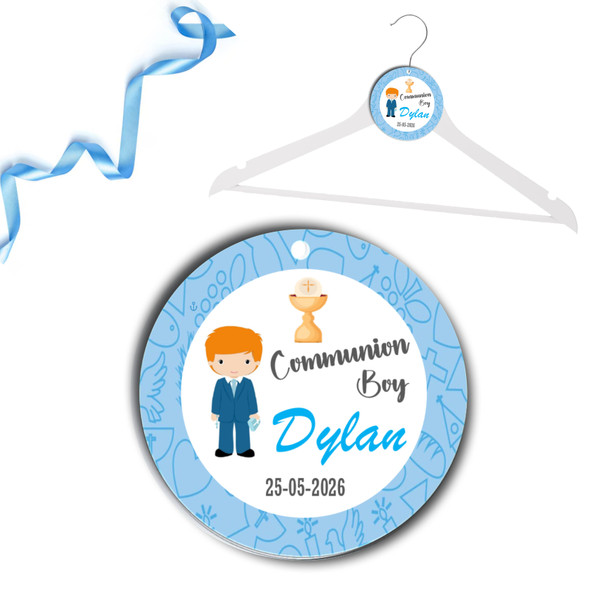 Personalised Red Hair Communion Boy Hanger