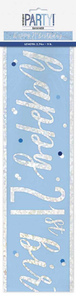 Blue Dots Glitz 21st Banner