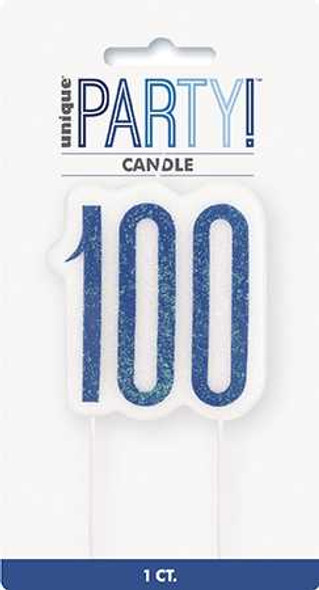 Blue Glitz 100th Candle
