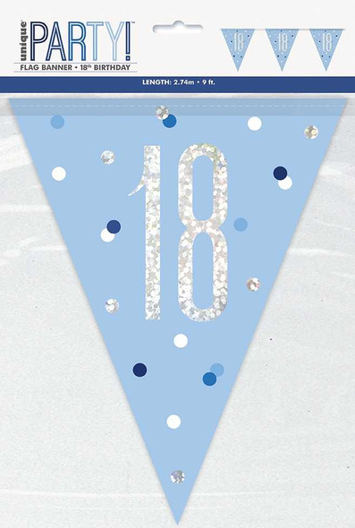 Blue Glitz 18th Bunting