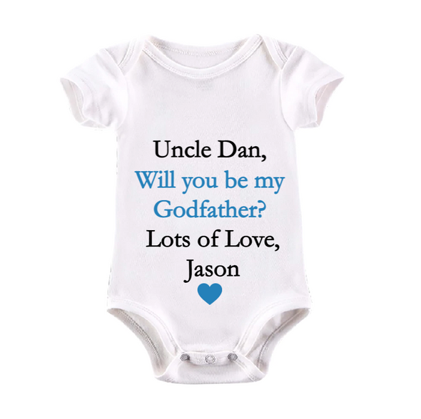 Personalised Blue Vest Will You Be My Godfather ?