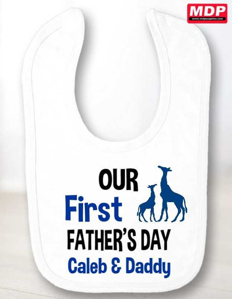 Personalised Boys First Fathers Day Baby Bib