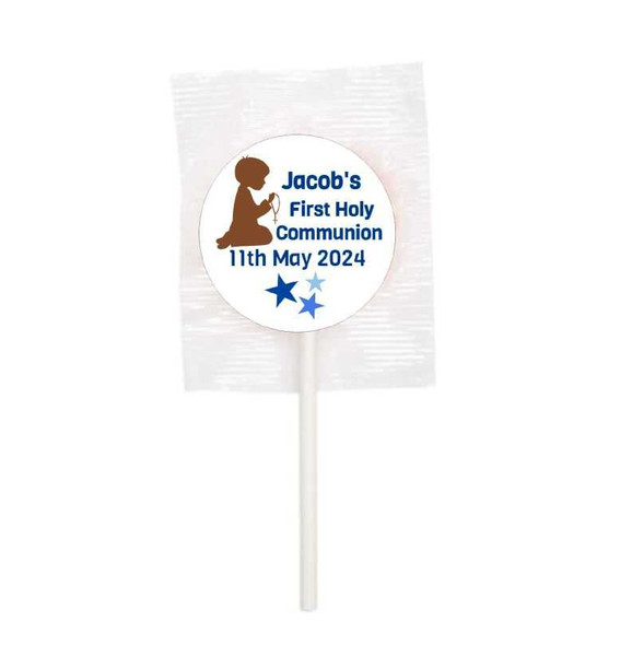 Personalised 1st Communion Boy Lollipops (15 Pack)