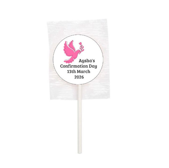 Personalised Girls Confirmation Lollipop (15 Pack)