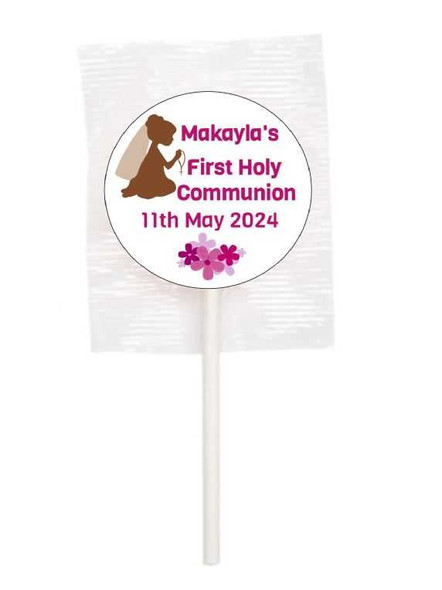 Personalised 1st Communion Girl Lollipop (15 Pack)