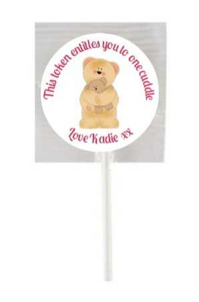 Personalised Bear Cuddles Lollipops (15 Pack)