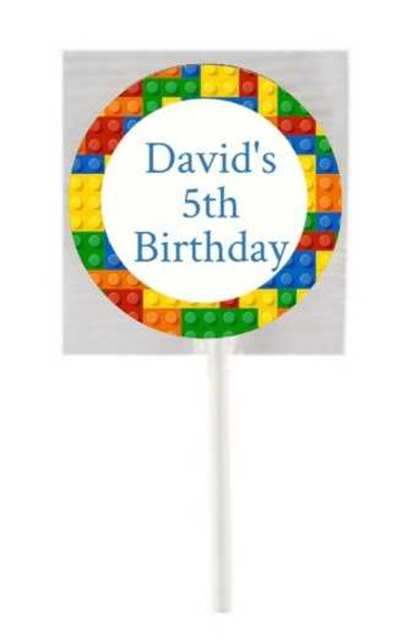 Personalised Building Blocks Lollipops (15 Pack)