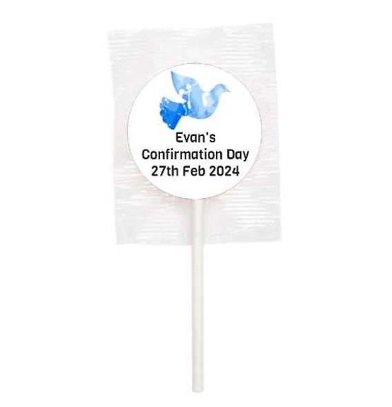 Personalised Confirmation Boy Lollipops (15 Pack)
