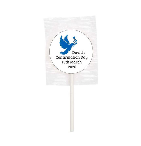 Personalised Confirmation Boy Lollipops (15 Pack)