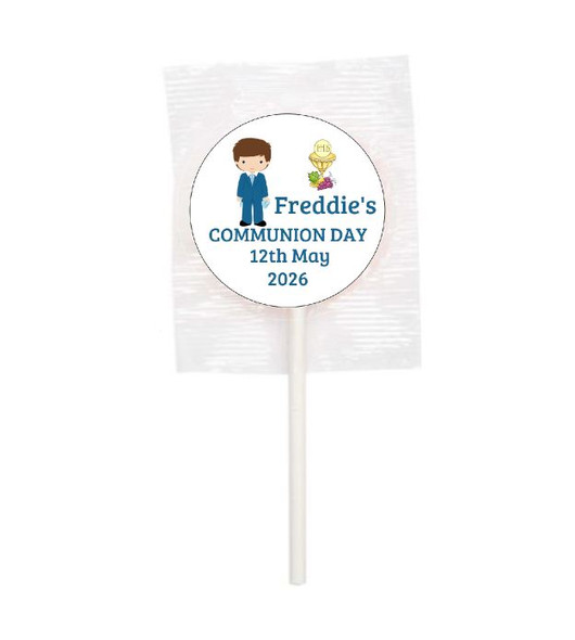 Personalised Communion Boy Lollipops (15 Pack)