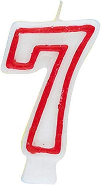 Number 7 Classic Birthday Candle (13cm) 1 Count - Perfect Celebration Candle for Any Events