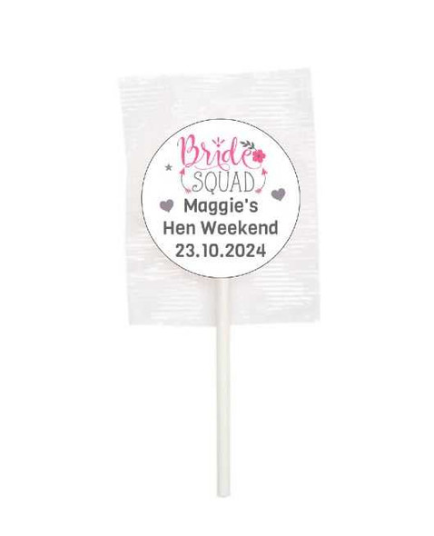 Personalised Hen Weekend Lollipops (15 Pack)