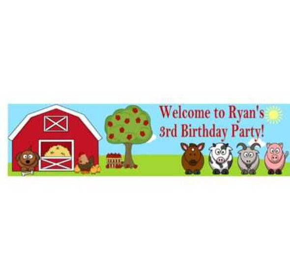Personalised Farm Animals Banner