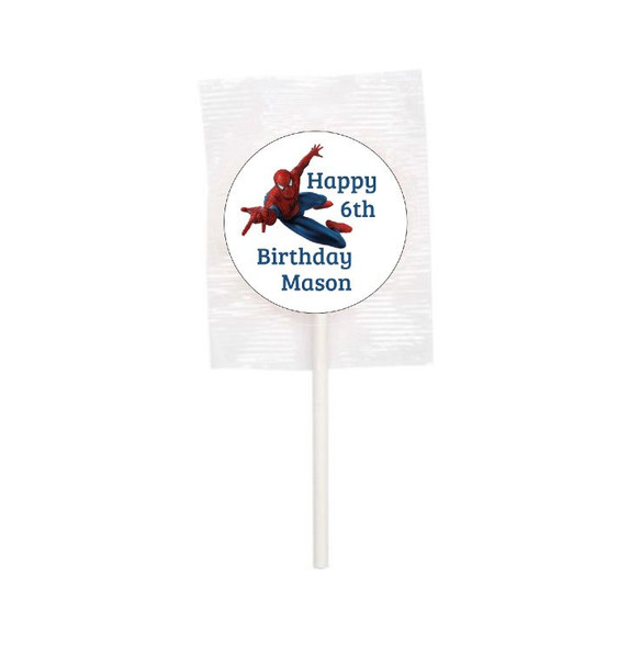 Personalised Spiderman Lollipops (15 Pack)