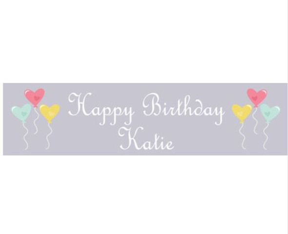 Personalised Hearts Birthday Banner