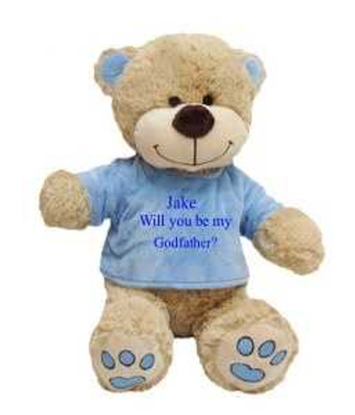 Personalised Embroidery Large Blue Godfather Teddy