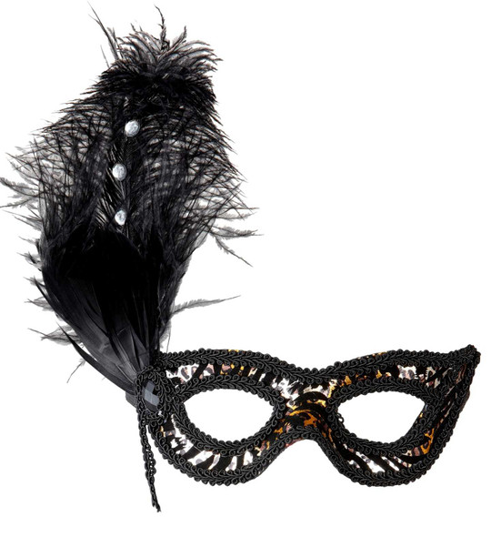 Leopard Print Feather Eyemask