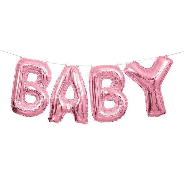 Pink Baby Balloon Banner