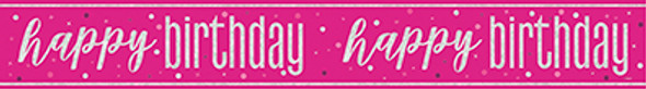 Pink Dot Glitz Birthday Banner