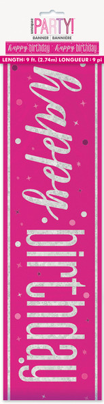 Pink Dot Glitz Birthday Banner