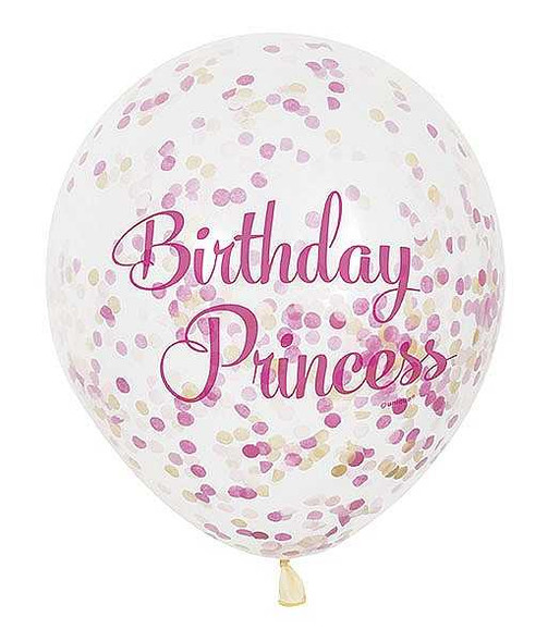 Pink Princess Confetti Balloon