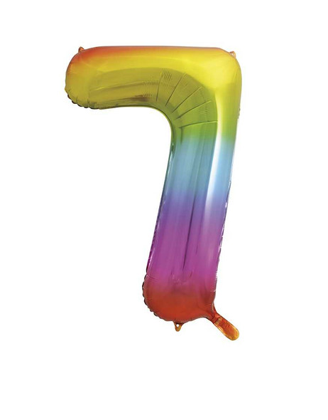 Rainbow No 7 Foil Balloon