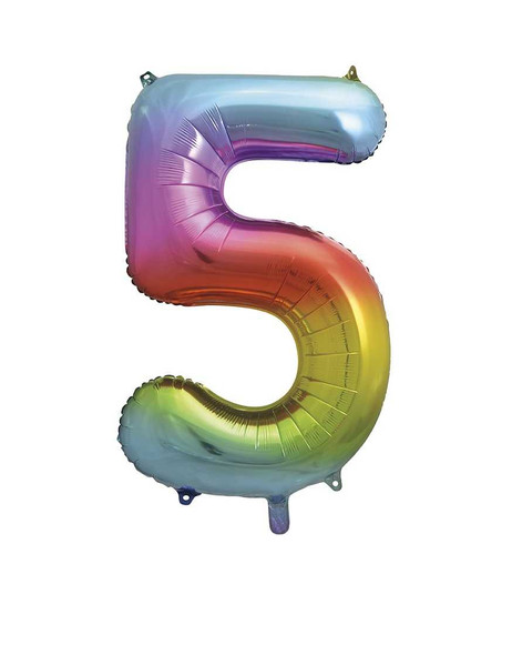 Rainbow No 5 Foil Balloon